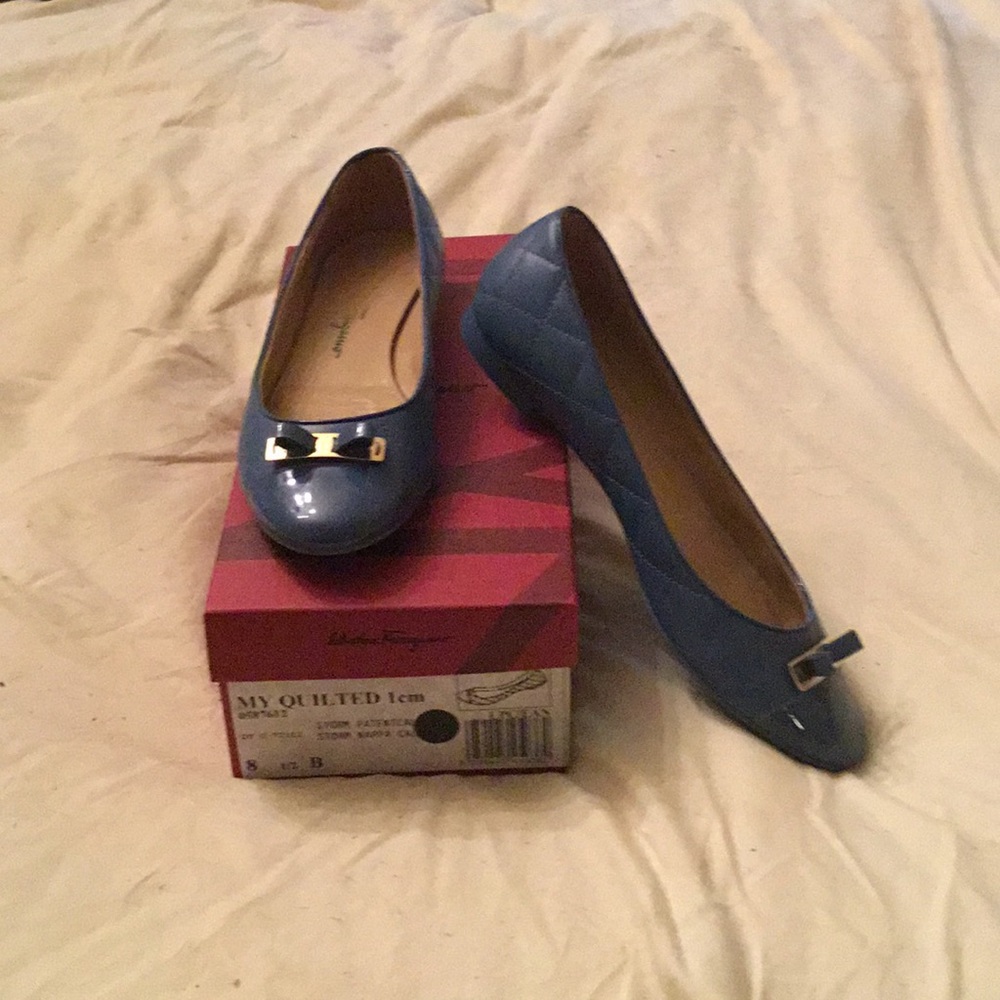 Ferragamo My Quilted Ballet Flats - Storm calf
